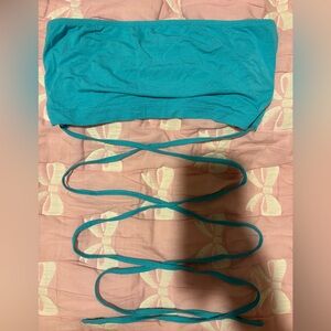 Teal Strappy Crop Top